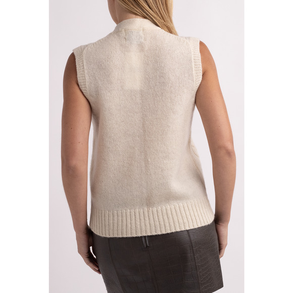 Vintage White Cable Knit Vest - Picture 4 of 4
